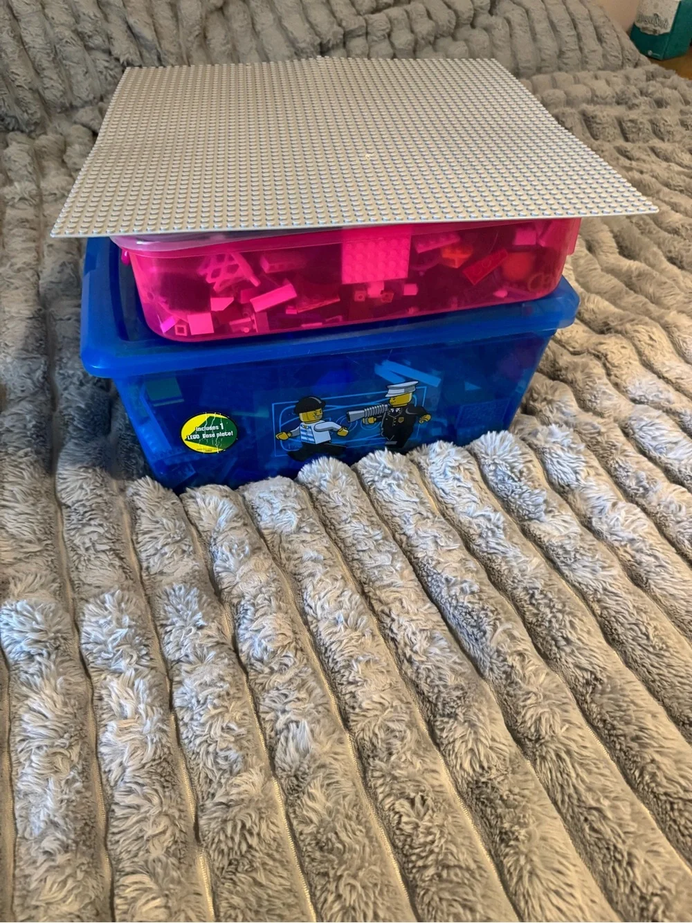 Large lot of Legos - Building Bricks w/Storage  two large containers w/boards